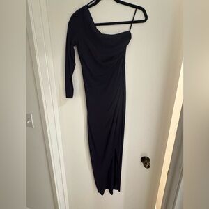 Elegant Navy One-Shoulder Dress